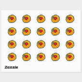 Sticker Rond Germe de dessin à bouche rouge (Feuille)