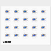 Sticker Rond Germe de dessin bleu (Feuille)