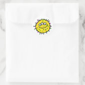 Sticker Rond Germe de dessin jaune (Sac)