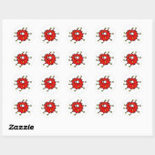 Sticker Rond Germe de dessin rouge (Feuille)