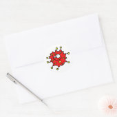 Sticker Rond Germe de dessin rouge (Enveloppe)
