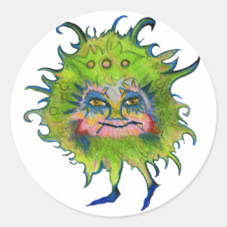 Sticker Rond Germe vert coloré