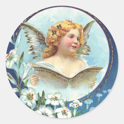 Sticker Rond Gesegnete Ostern, Bienheureuse Pâques (Devant)