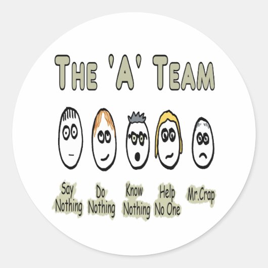 Sticker Rond Gestion de projet de l'équipe "A" (Devant)
