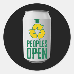 Sticker Rond Gestion des Déchets Canette de Bière Ouverte des G