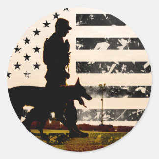 Sticker Rond Gestionnaire de chiens de travail K-9