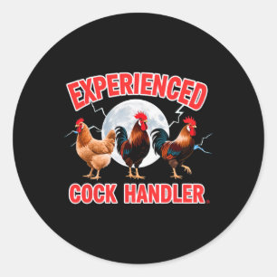 Sticker Rond Gestionnaire expérimenté d'humour adulte inappropr