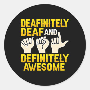 Sticker Rond Gesture mains Sourde de l'ASL Sensibilisation à la