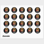 Sticker Rond Get Bready To Rock Funny Rocker Bread Pun Dark BG (Feuille)