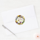 Sticker Rond Get Well Pansy Design - ajoutez votre texte (Enveloppe)