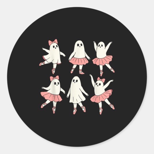 Sticker Rond Ghost Ballerina Ballet Dance Teacher Halloween Cos (Devant)