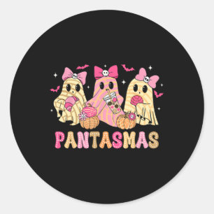 Sticker Rond Ghost Funny Éffrayant Conchas mexicain Halloween G