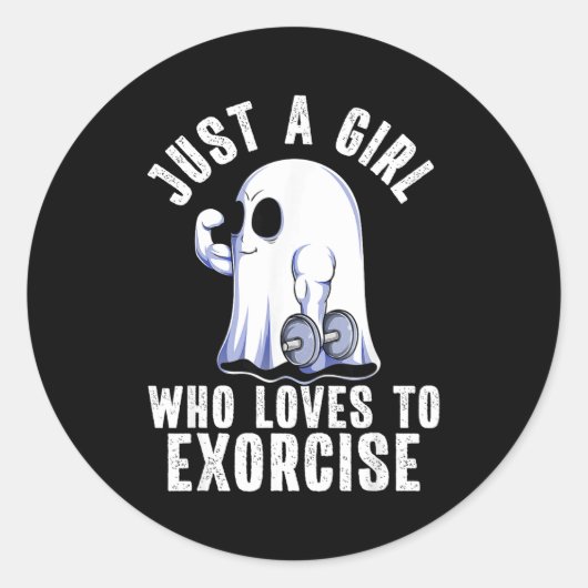 Sticker Rond Ghost Funny Gym Workout Bodybuilding Soky Hallowee (Devant)