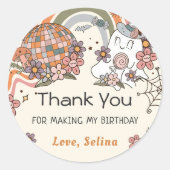 Sticker Rond Ghost Halloween Retro Super Anniversaire (Devant)