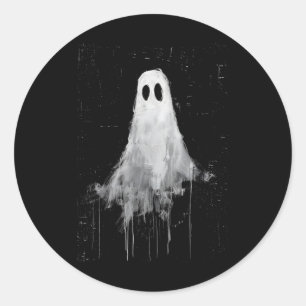 Sticker Rond Ghost Horror Spirit Éffrayant Effrayant Halloween 