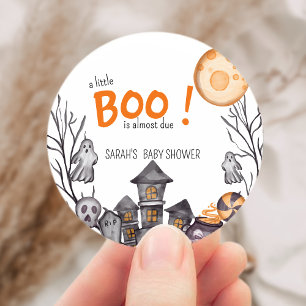 Sticker Rond Ghost House Halloween Baby shower thème automne