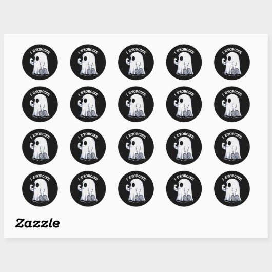 Sticker Rond Ghost I Exorcize Fun Gym Exercice entraînement Éff (Feuille)