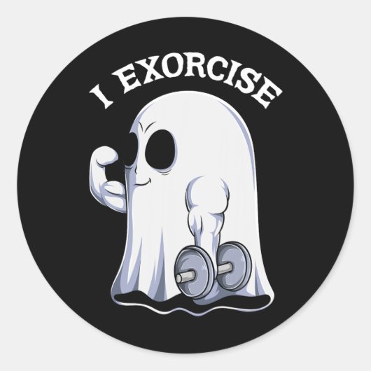 Sticker Rond Ghost I Exorcize Fun Gym Exercice entraînement Éff (Devant)