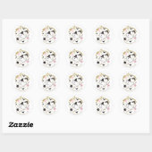 Sticker Rond Ghost Little Boo Halloween Baby shower fille (Feuille)