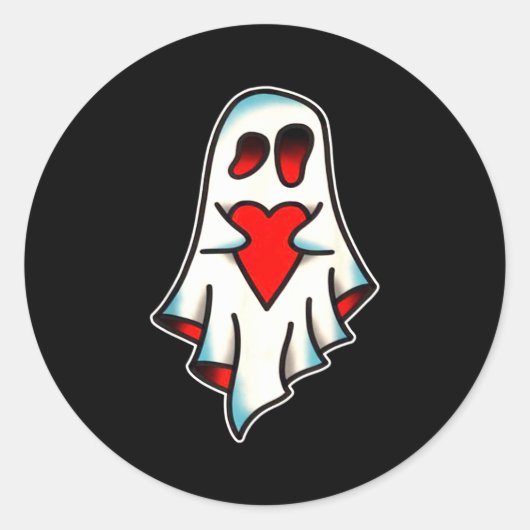 Sticker Rond Ghost Lover Heart  (Devant)