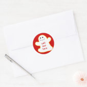 Sticker Rond Ghost mignon Ajouter votre propre légende ou votre (Enveloppe)