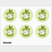Sticker Rond Ghost mignon et Halloween vert pomme (Feuille)