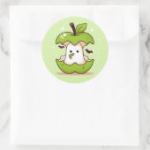Sticker Rond Ghost mignon et Halloween vert pomme (Sac)