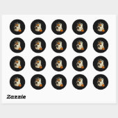 Sticker Rond Ghost Miniature Schnauzer Dog Halloween (Feuille)