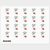 Sticker Rond Ghost Pepper Funny Chili Pun (Feuille)