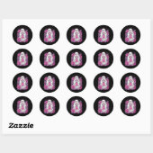 Sticker Rond Ghost Ribbon Sensibilisation au cancer du sein Hal (Feuille)