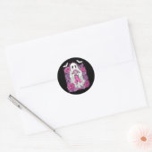 Sticker Rond Ghost Ribbon Sensibilisation au cancer du sein Hal (Enveloppe)