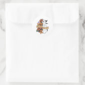 Sticker Rond Ghost Sorta Sweet Sorta Éffrayant Floral (Sac)