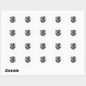 Sticker Rond Ghost Summerween Vibes Watermelon Citrouille Summe (Feuille)