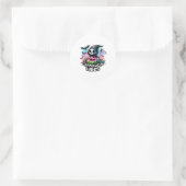 Sticker Rond Ghost Summerween Vibes Watermelon Citrouille Summe (Sac)