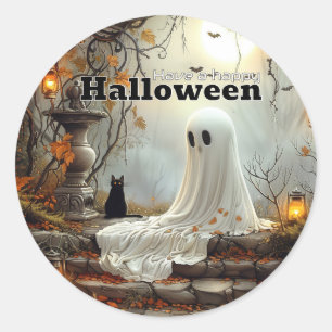 Sticker Rond Ghost & Whiskers - Un conte de crépuscule d'automn