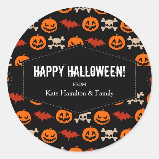 Sticker Rond Ghoulish Thèmes d'Halloween (Devant)