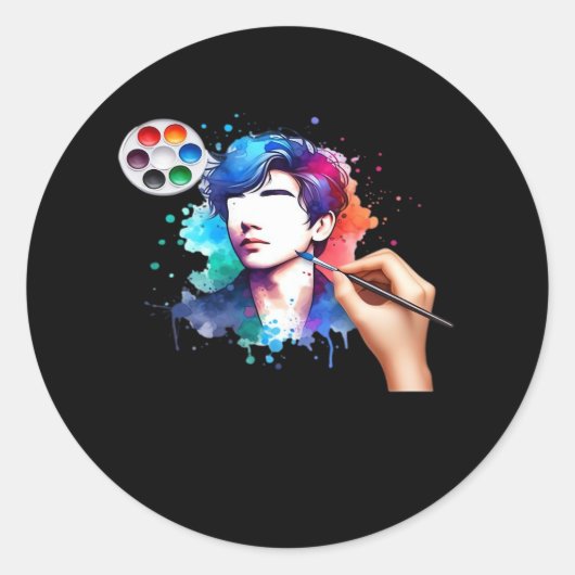 Sticker Rond Ghouls veut juste avoir un design crâne amusant (Devant)