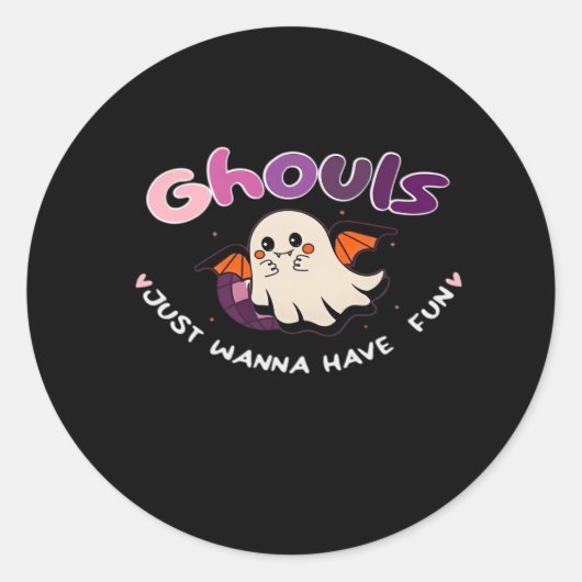 Sticker Rond Ghouls Veut Juste Avoir Une Citation De Slogan Amu (Devant)