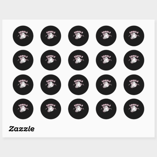 Sticker Rond Ghouls veut juste s'amuser Halloween Art Basic Sty (Feuille)