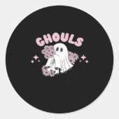 Sticker Rond Ghouls veut juste s'amuser Halloween Art Basic Sty (Devant)