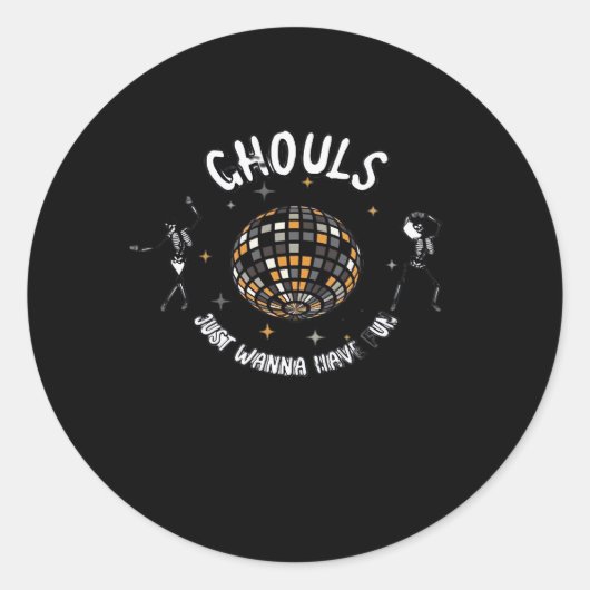 Sticker Rond Ghouls veut juste s'amuser Sloth & Halloween (Devant)