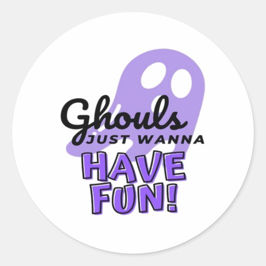Sticker Rond Ghouls veut juste s'amuser Sloth Halloween (Devant)