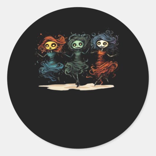 Sticker Rond Ghouls veut juste s'amuser style Halloween (Devant)