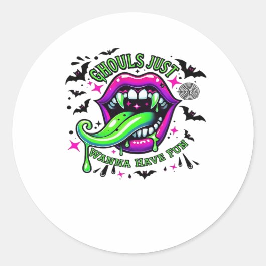 Sticker Rond Ghouls Veux Juste Avoir Amusé Sloth Vibe (Devant)