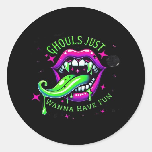 Sticker Rond Ghouls Veux Juste Avoir Un Design Amusant Boo-tifu (Devant)