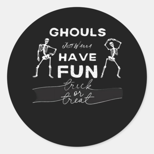 Sticker Rond Ghouls Veux Juste Avoir Une Citation D'Automne Amu (Devant)