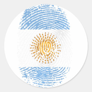 Sticker Rond Gi de drapeau de l'Argentine d'empreinte digitale