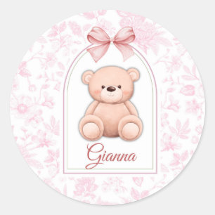 Sticker Rond Gianna Conception personnalisée d'ours en peluch