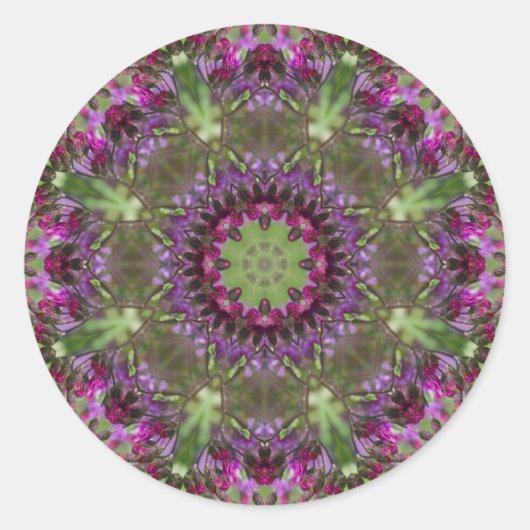 Sticker Rond Giant Ironweed, Fleur sauvage Kaleidoscope (Devant)