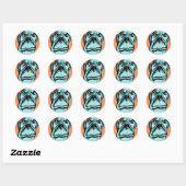 Sticker Rond Giant Turquoise (Feuille)